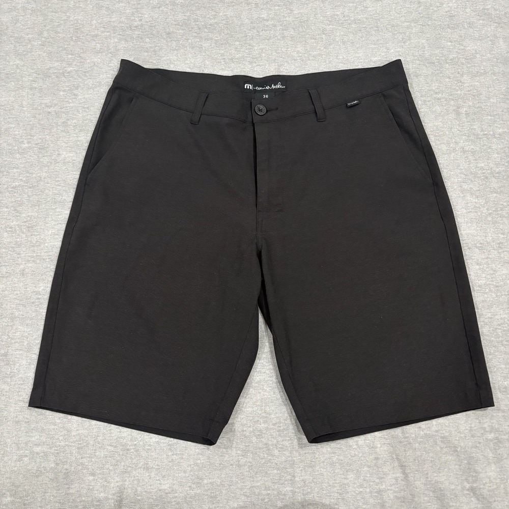 TravisMathew Beck Golf Shorts Mens 36 Black 77690-00 Performance Stretch